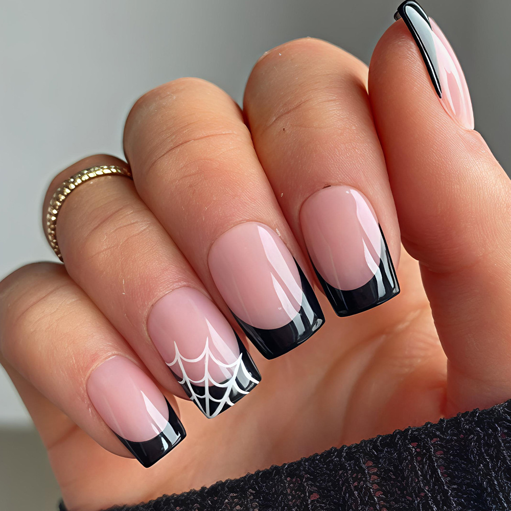 Nail Art Fake Nails - 24 Pezzi Unghie Finte Halloween Rosa