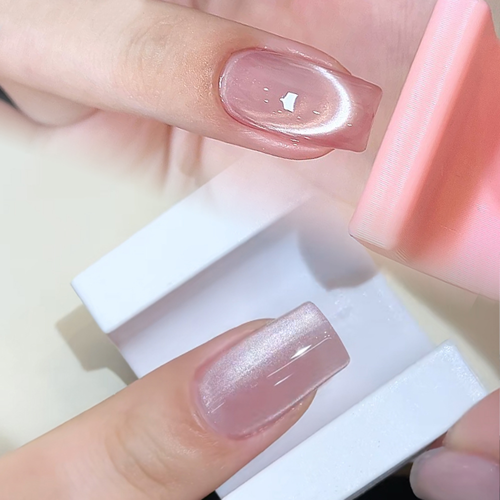 Nail Art Pink Cat Eye - 5D a forma di U francese