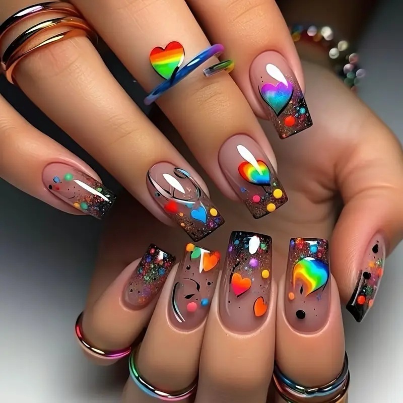 Nail Art Fake Nails - 24 Pezzi Unghie Finte Nude Press-on