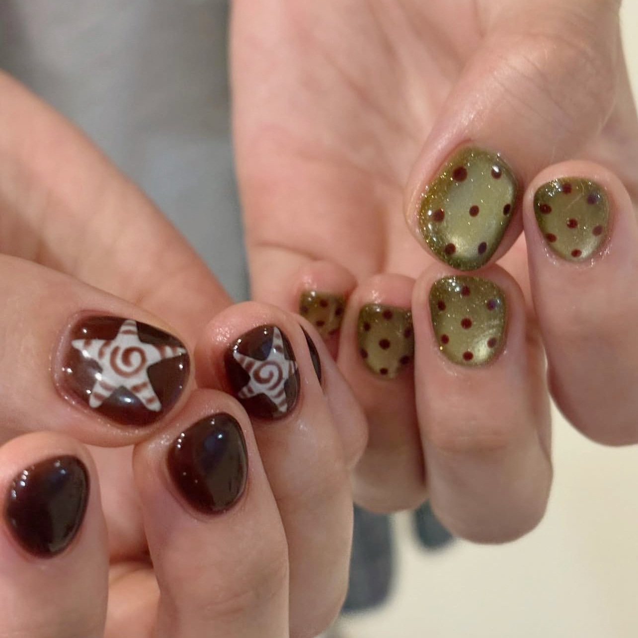 Nail Art Full Cat Eye - 10 pezzi fatti a mano breve