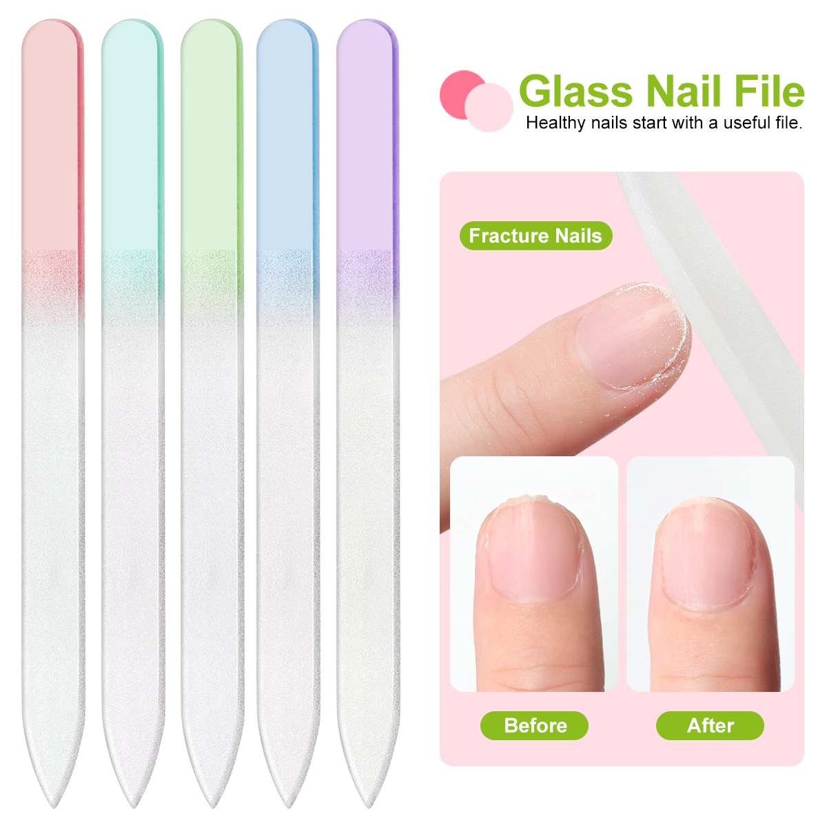 Nail Art Glossy - Lima per unghie in vetro nano