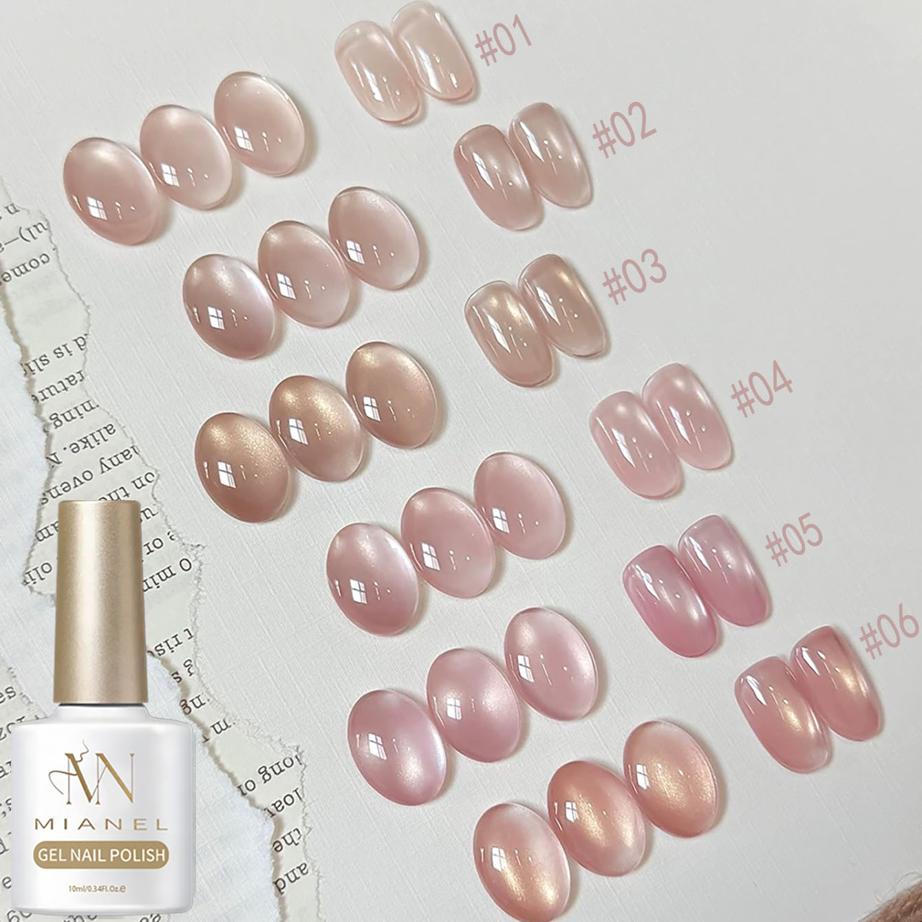 Nail Art Pink Cat Eye - MIANEL 10ML Smalto Gel Effetto Occhio