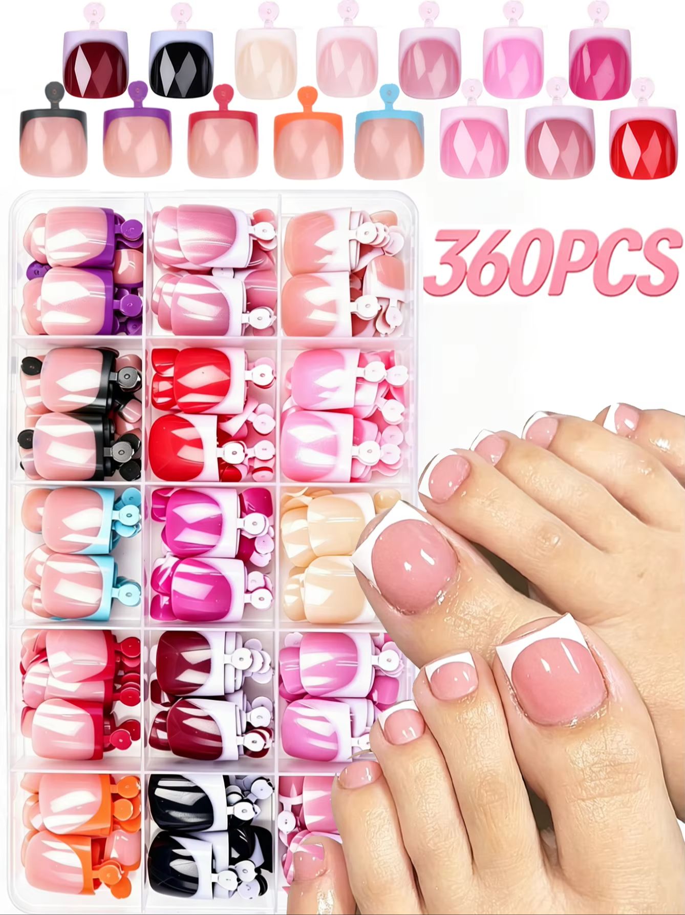 Nail Art Fake Nails - 360 pezzi di unghie finte quadrate