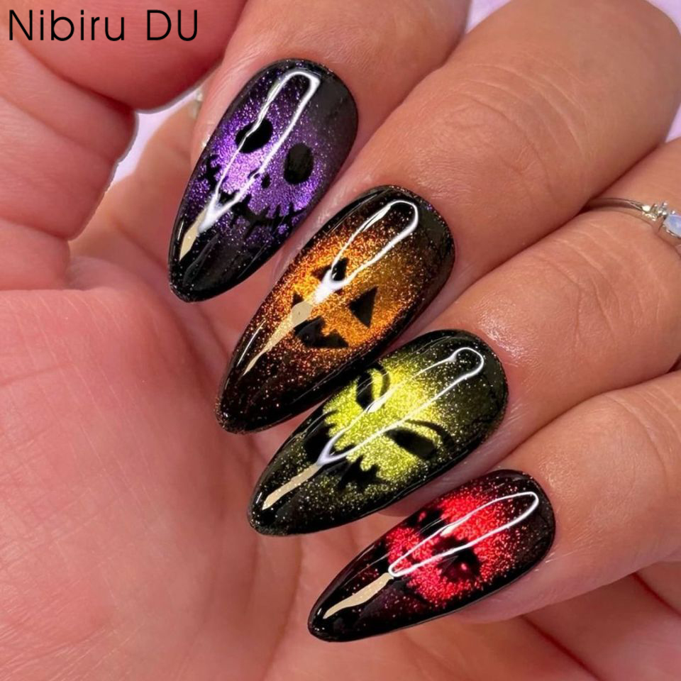 24 pz 2025 Halloween 3D Cat Ey - Nail Art Cat Eye recensione e prezzo