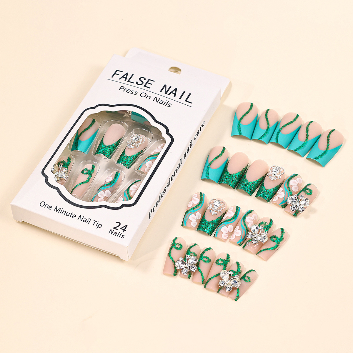 Long Coffin Press on Nails Bal - Nail Art Fake Nails recensione e prezzo