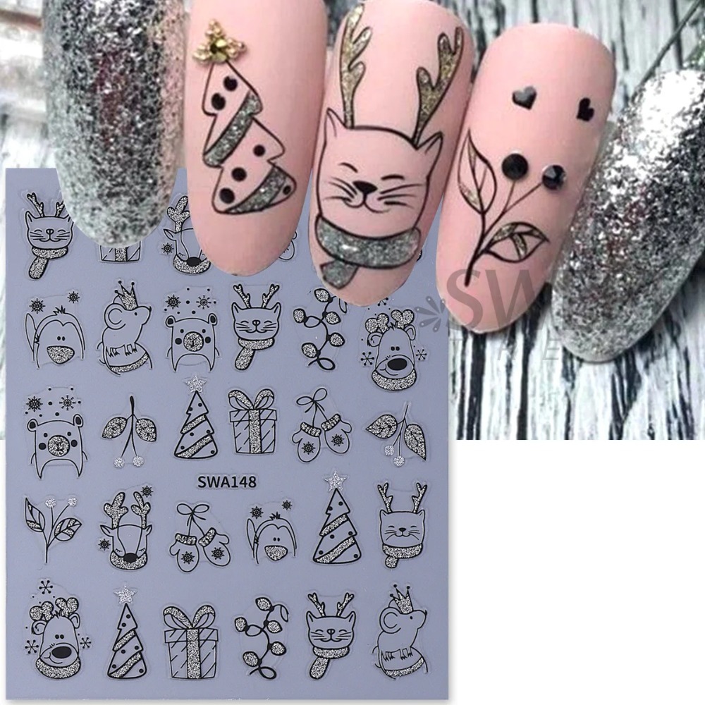 1 pezzo di adesivo per nail ar - Nail Art Xmas Simple recensione e prezzo