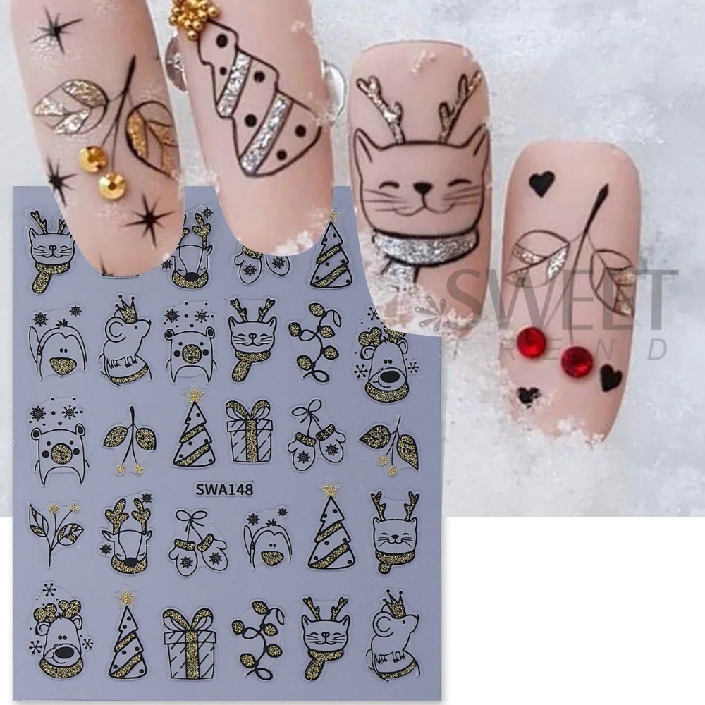 1 pezzo di adesivo per nail ar - Nail Art Xmas Simple recensione e prezzo