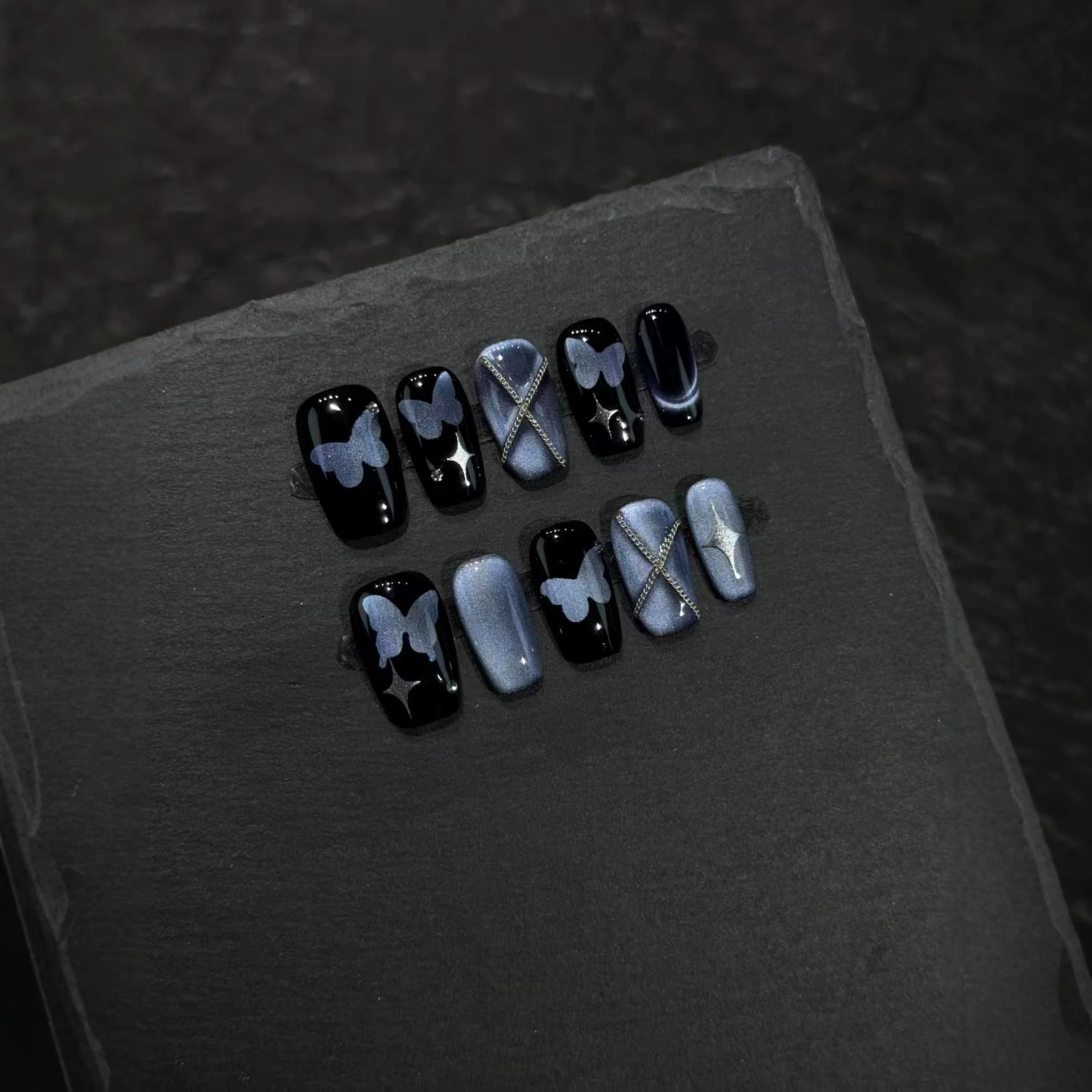 10 pezzi di unghie finte a pre - Nail Art Full Cat Eye recensione e prezzo