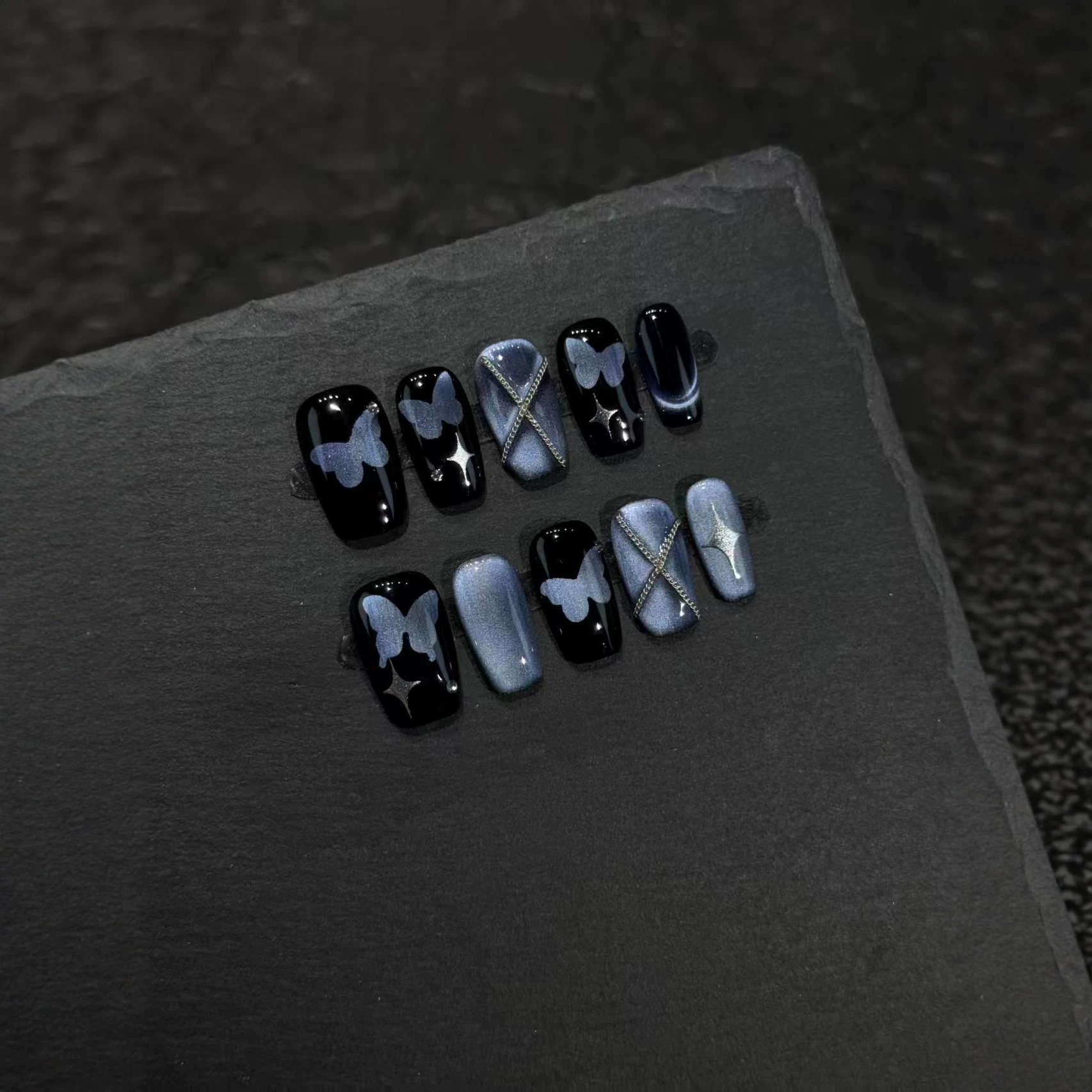 10 pezzi di unghie finte a pre - Nail Art Full Cat Eye recensione e prezzo
