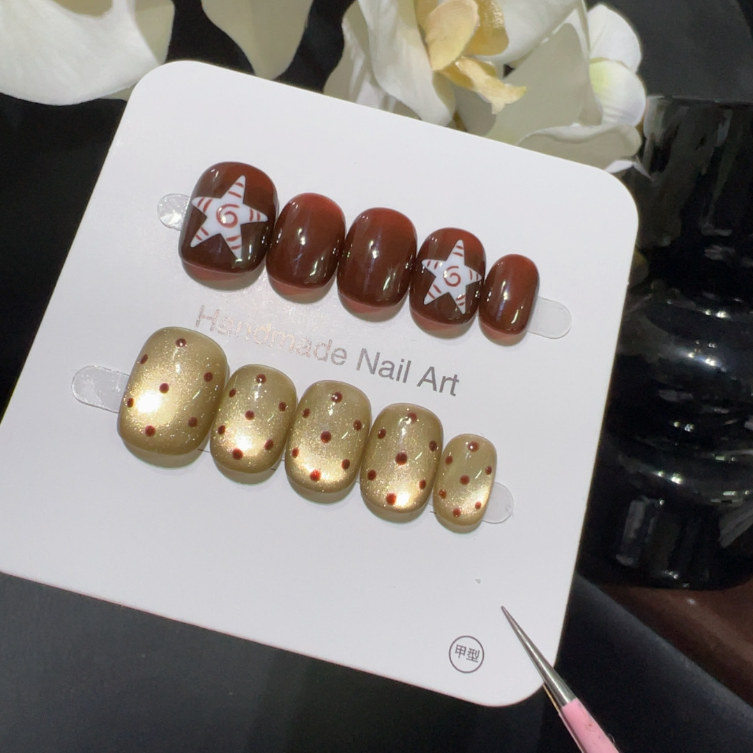 10 pezzi fatti a mano breve st - Nail Art Full Cat Eye recensione e prezzo