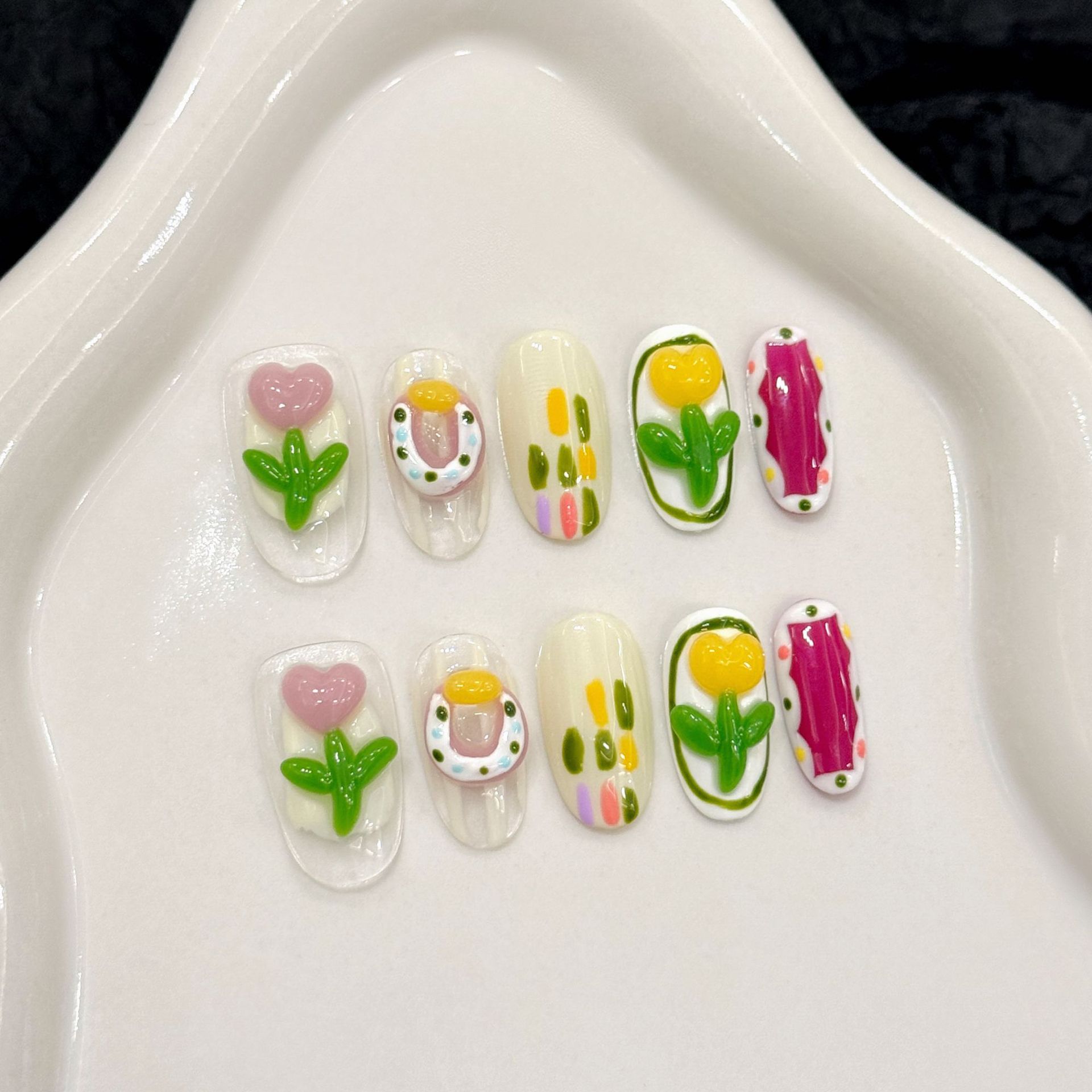 10 pezzi fatti a mano stampa s - Nail Art Cat Eye recensione e prezzo