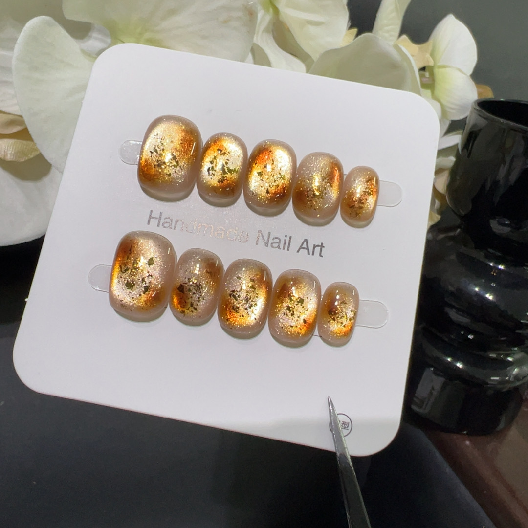 10 pezzi fatti a mano breve st - Nail Art Full Cat Eye recensione e prezzo