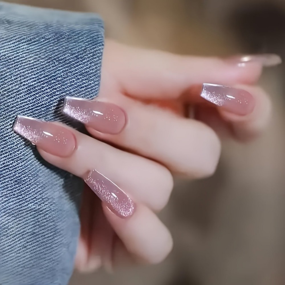 24 pz. Unghie Finte Lunghe a F - Nail Art Pink Cat Eye recensione e prezzo