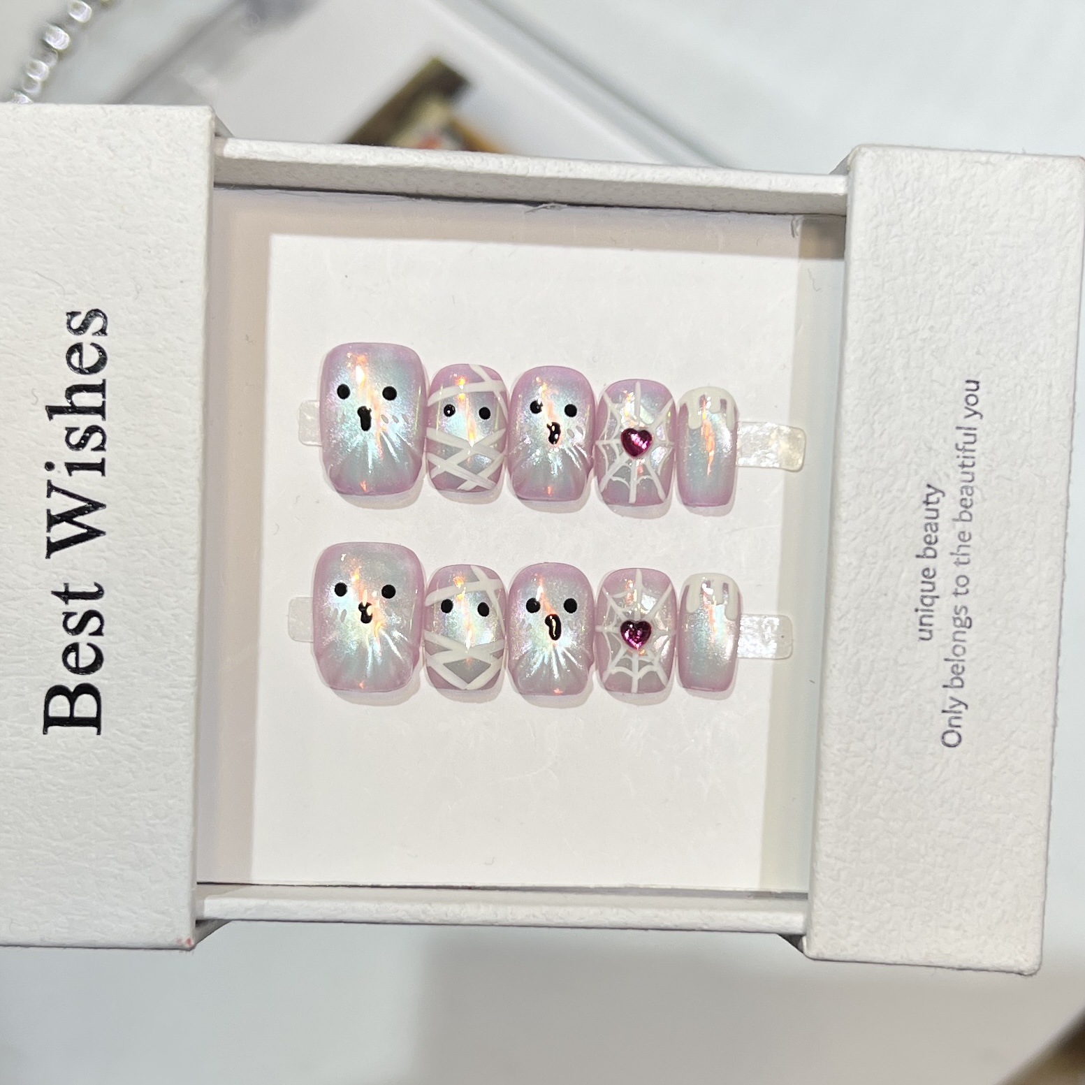 10 pezzi fatti a mano breve st - Nail Art Full Cat Eye recensione e prezzo