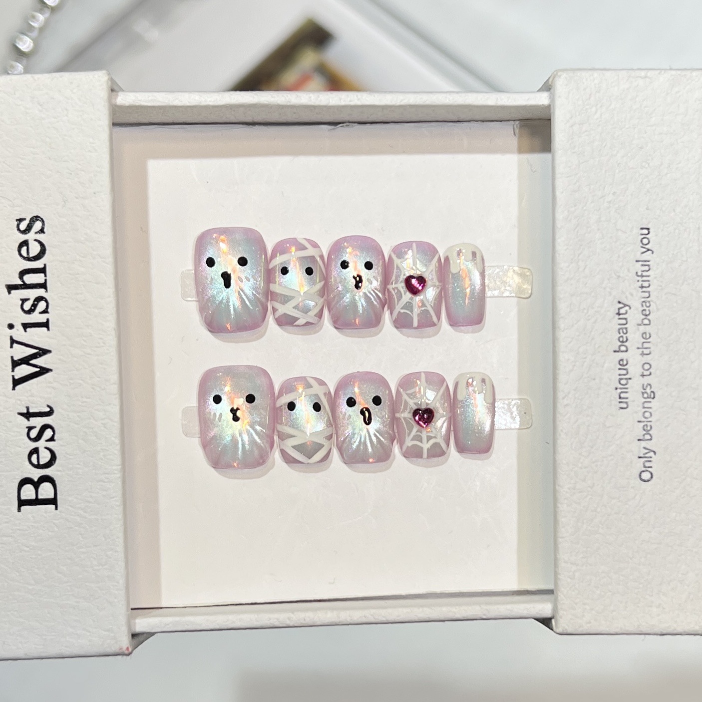 10 pezzi fatti a mano breve st - Nail Art Full Cat Eye recensione e prezzo
