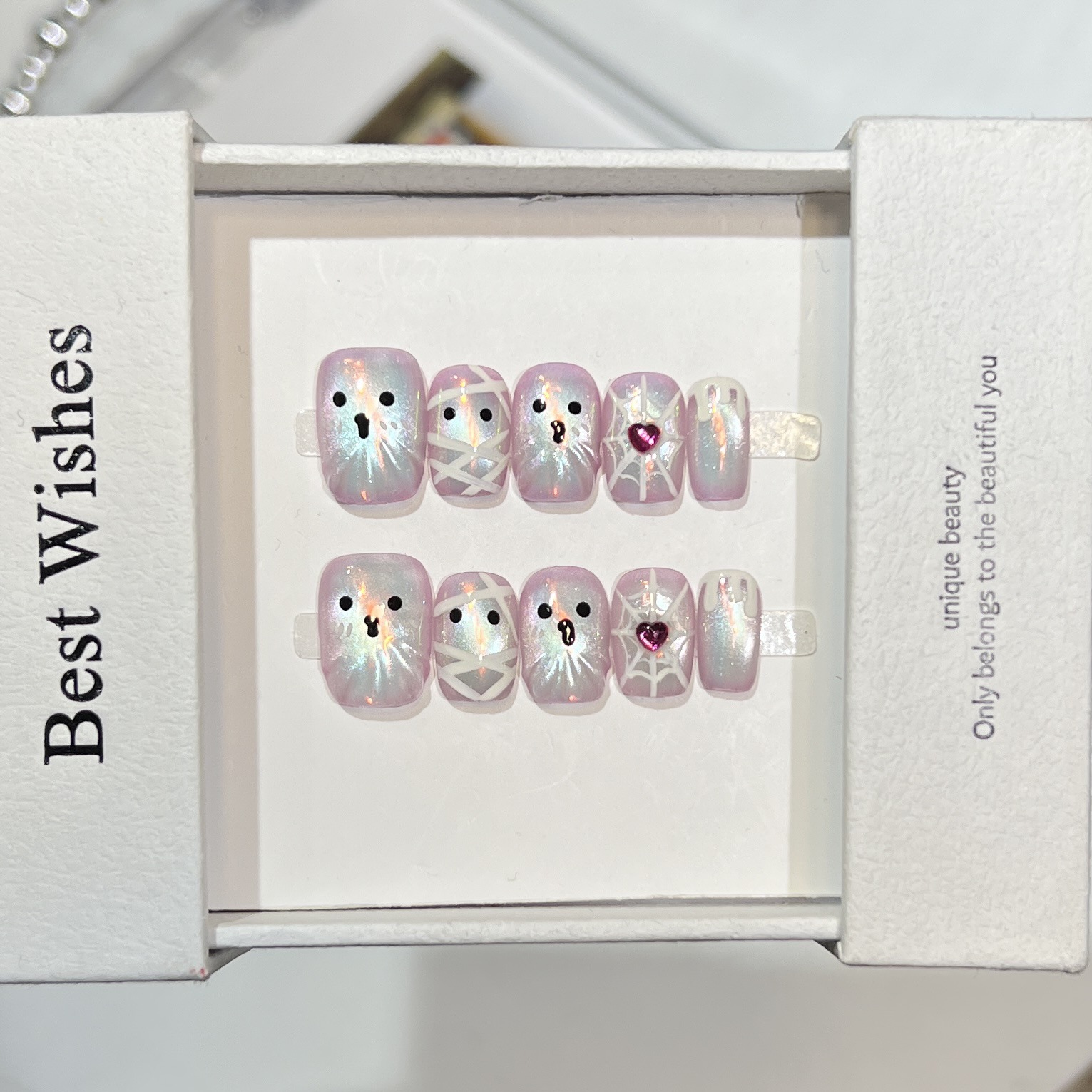 10 pezzi fatti a mano breve st - Nail Art Full Cat Eye recensione e prezzo